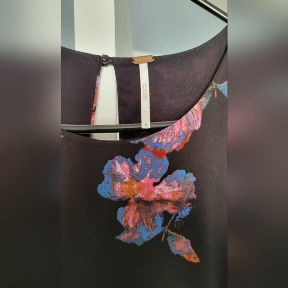 Free People Flutter By Pleated Twilight Floral Mini Dress – Size 8 - Picture 4 of 4